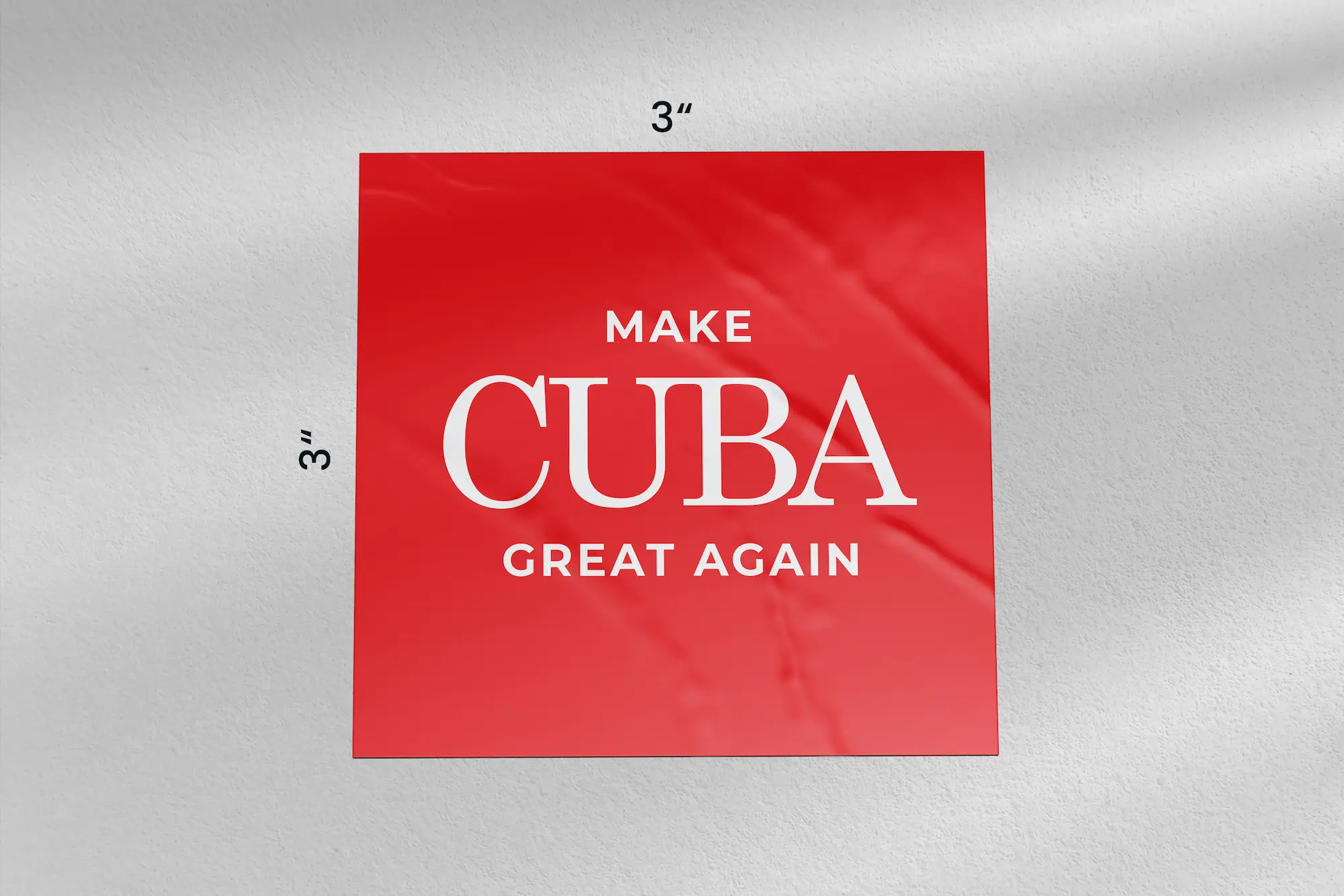 Make Cuba Great Again 1NationUp Stickers Measurements