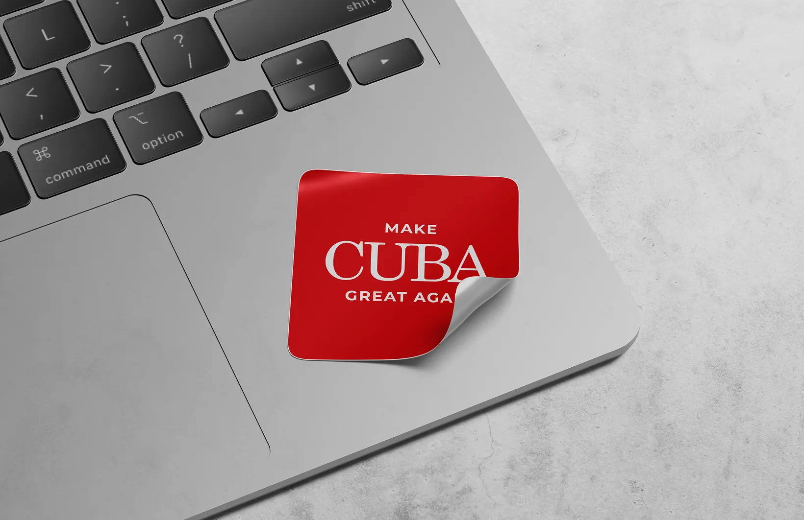 Make Cuba Great Again 1NationUp Stickers on a MacBook